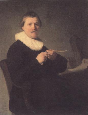 REMBRANDT Harmenszoon van Rijn Portrait of a man trimming his quill (mk33) France oil painting art